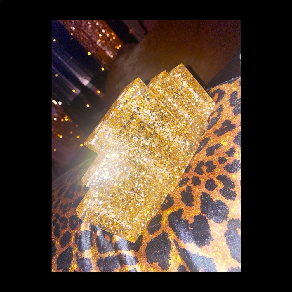 Sephora Glitter gold makeup brush holder